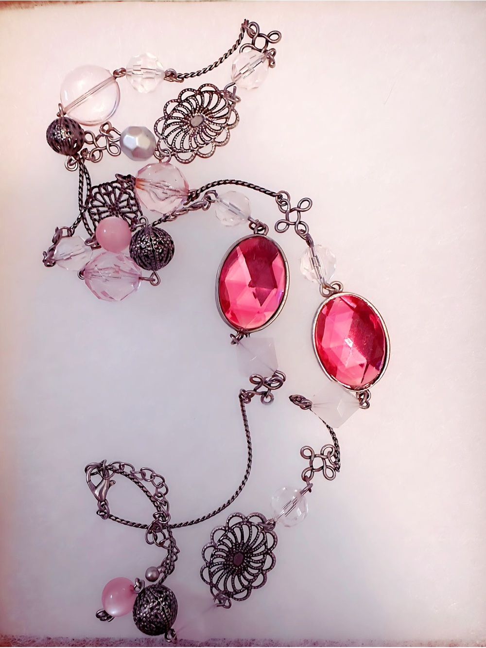 Pink Crystal Statement Necklace - Elegant Women’s Jewelry